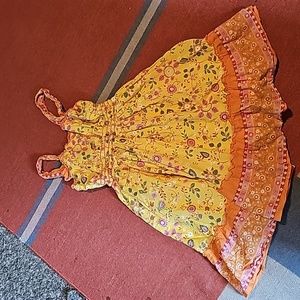 AWESOME VINTAGE PUMPKIN PATCH YELLOW SMOCK DRESS